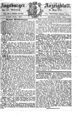 Augsburger Anzeigeblatt Mittwoch 15. Mai 1872