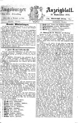 Augsburger Anzeigeblatt Dienstag 19. November 1872
