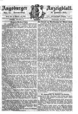 Augsburger Anzeigeblatt Donnerstag 16. Januar 1873