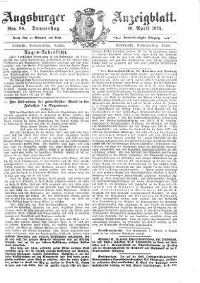 Augsburger Anzeigeblatt Donnerstag 10. April 1873