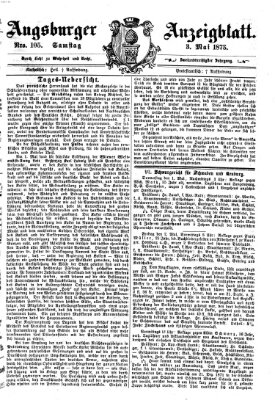 Augsburger Anzeigeblatt Samstag 3. Mai 1873