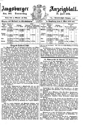 Augsburger Anzeigeblatt Donnerstag 10. Juli 1873