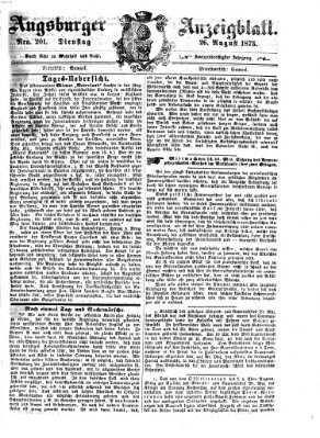 Augsburger Anzeigeblatt Dienstag 26. August 1873