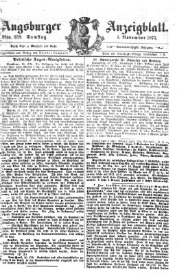 Augsburger Anzeigeblatt Samstag 1. November 1873