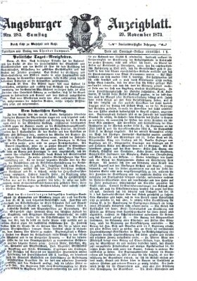 Augsburger Anzeigeblatt Samstag 29. November 1873