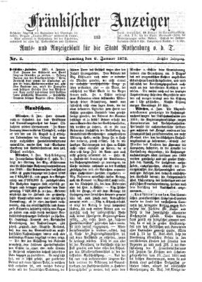 Fränkischer Anzeiger Samstag 6. Januar 1872
