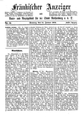 Fränkischer Anzeiger Sonntag 14. Januar 1872
