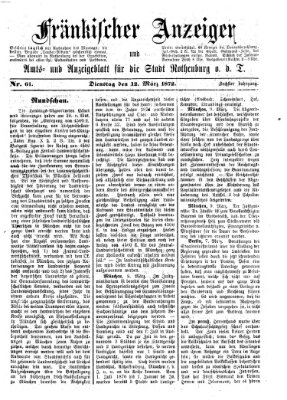 Fränkischer Anzeiger Dienstag 12. März 1872
