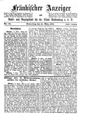 Fränkischer Anzeiger Donnerstag 21. März 1872