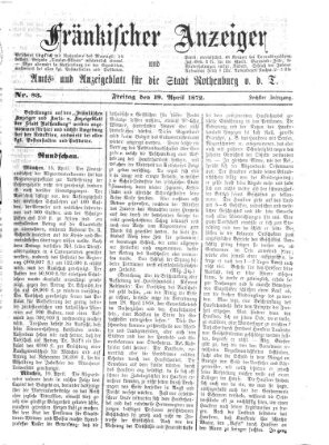 Fränkischer Anzeiger Freitag 19. April 1872