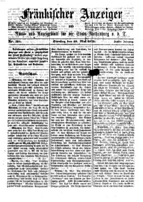 Fränkischer Anzeiger Dienstag 28. Mai 1872