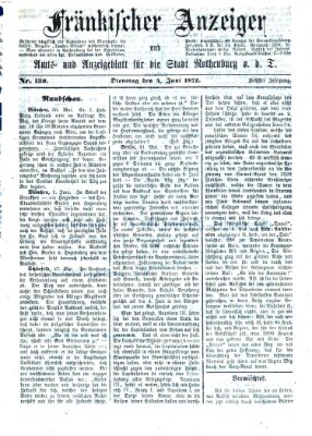Fränkischer Anzeiger Dienstag 4. Juni 1872