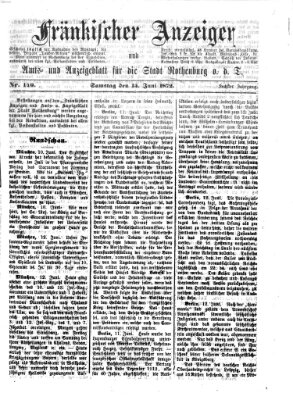 Fränkischer Anzeiger Samstag 15. Juni 1872