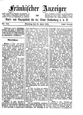 Fränkischer Anzeiger Dienstag 18. Juni 1872
