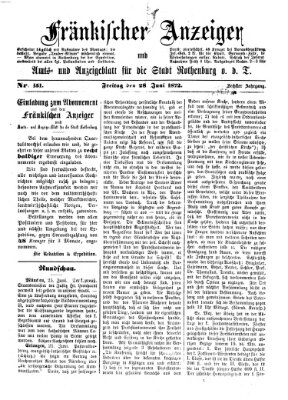 Fränkischer Anzeiger Freitag 28. Juni 1872
