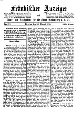 Fränkischer Anzeiger Dienstag 20. August 1872