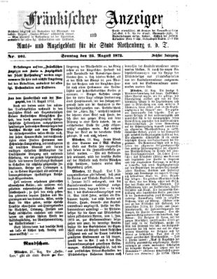Fränkischer Anzeiger Sonntag 25. August 1872