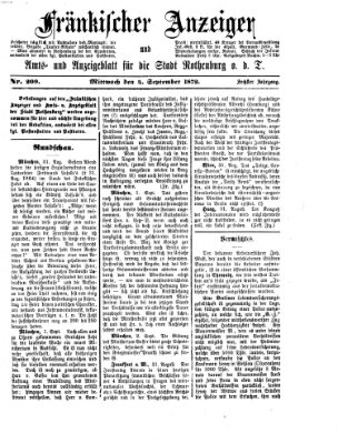 Fränkischer Anzeiger Mittwoch 4. September 1872