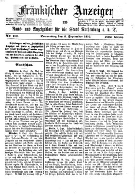 Fränkischer Anzeiger Donnerstag 5. September 1872