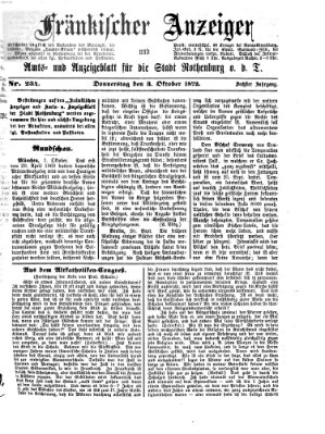 Fränkischer Anzeiger Donnerstag 3. Oktober 1872