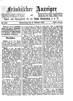 Fränkischer Anzeiger Donnerstag 17. Oktober 1872