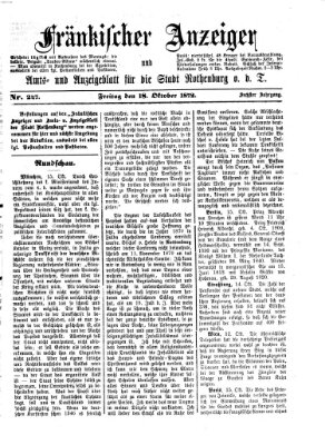 Fränkischer Anzeiger Freitag 18. Oktober 1872