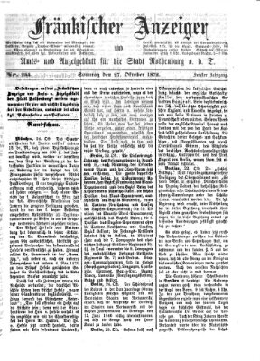 Fränkischer Anzeiger Sonntag 27. Oktober 1872