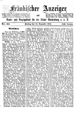Fränkischer Anzeiger Freitag 13. Dezember 1872