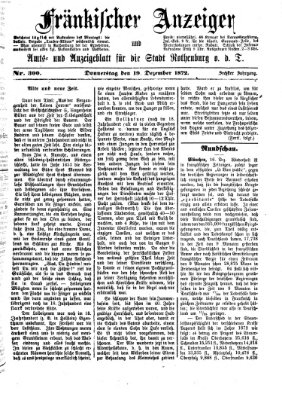 Fränkischer Anzeiger Donnerstag 19. Dezember 1872