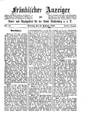 Fränkischer Anzeiger Dienstag 18. Februar 1873