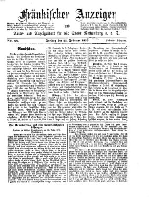 Fränkischer Anzeiger Freitag 21. Februar 1873