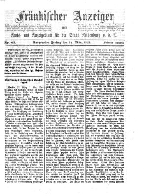 Fränkischer Anzeiger Freitag 14. März 1873