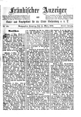 Fränkischer Anzeiger Samstag 15. März 1873