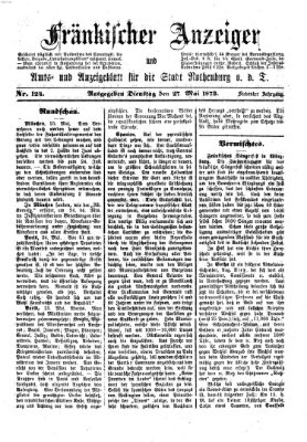 Fränkischer Anzeiger Dienstag 27. Mai 1873