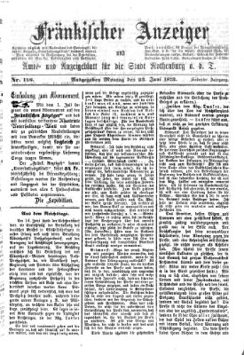 Fränkischer Anzeiger Montag 23. Juni 1873