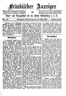 Fränkischer Anzeiger Donnerstag 10. Juli 1873