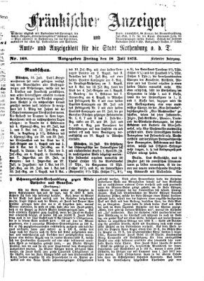 Fränkischer Anzeiger Freitag 18. Juli 1873