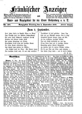 Fränkischer Anzeiger Dienstag 2. September 1873