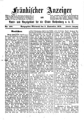 Fränkischer Anzeiger Mittwoch 3. September 1873
