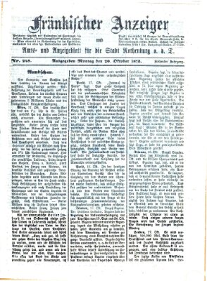 Fränkischer Anzeiger Montag 20. Oktober 1873