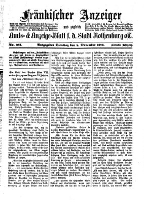 Fränkischer Anzeiger Dienstag 4. November 1873