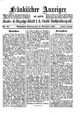 Fränkischer Anzeiger Samstag 15. November 1873