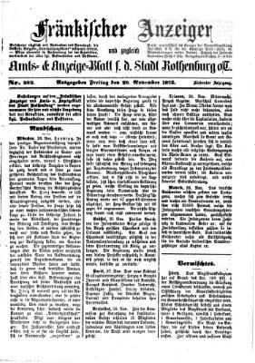 Fränkischer Anzeiger Freitag 28. November 1873