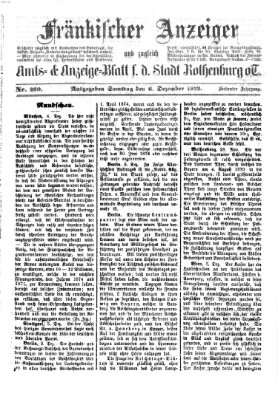 Fränkischer Anzeiger Samstag 6. Dezember 1873