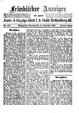 Fränkischer Anzeiger Dienstag 16. Dezember 1873