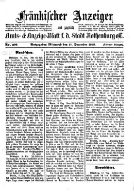 Fränkischer Anzeiger Mittwoch 17. Dezember 1873