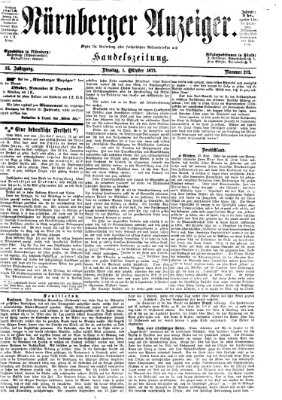 Nürnberger Anzeiger Dienstag 1. Oktober 1872