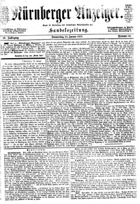 Nürnberger Anzeiger Donnerstag 23. Januar 1873