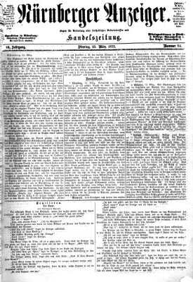 Nürnberger Anzeiger Dienstag 25. März 1873