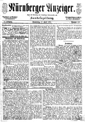 Nürnberger Anzeiger Donnerstag 17. April 1873